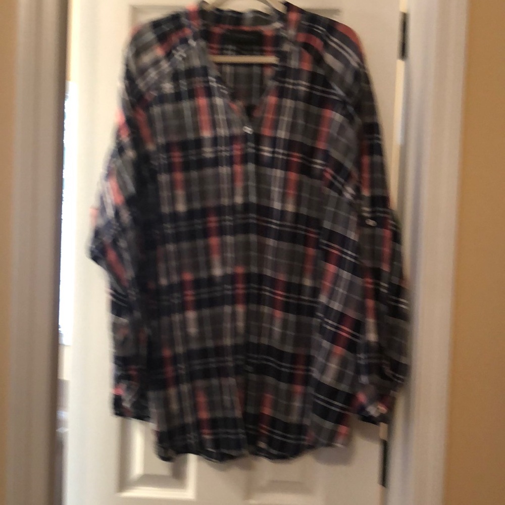 Lane Bryant plaid blouse